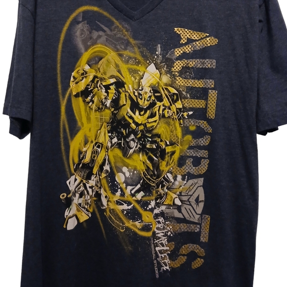Adult XXL Transformer 2015 Heather Gray & Gold Bumblebee T-Shirt - Picture 3 of 5